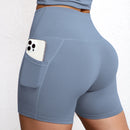 Shorts Fitness Feminino Cintura Alta com Bolsos