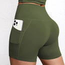 Shorts Fitness Feminino Cintura Alta com Bolsos