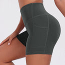 Shorts Fitness Feminino Cintura Alta com Bolsos