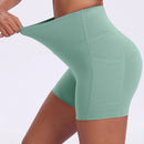 Shorts Fitness Feminino Cintura Alta com Bolsos