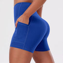 Shorts Fitness Feminino Cintura Alta com Bolsos