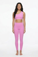 Conjunto Feminino 2 Peças Rosa Bailarina Elegante com Ombro Único, Renda nas Costas