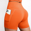 Shorts Fitness Feminino Cintura Alta com Bolsos