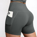 Shorts Fitness Feminino Cintura Alta com Bolsos