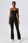 Conjunto Fitness Feminino com Legging Flare e Top Cropped