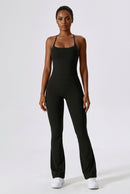Conjunto Fitness Feminino com Legging Flare e Top Cropped