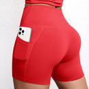 Shorts Fitness Feminino Cintura Alta com Bolsos