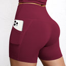 Shorts Fitness Feminino Cintura Alta com Bolsos