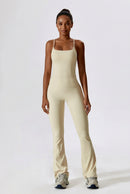 Conjunto Fitness Feminino com Legging Flare e Top Cropped