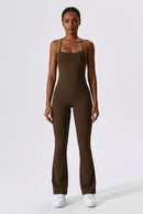 Conjunto Fitness Feminino com Legging Flare e Top Cropped