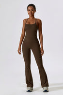 Conjunto Fitness Feminino com Legging Flare e Top Cropped