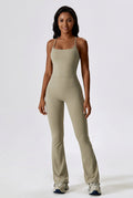 Conjunto Fitness Feminino com Legging Flare e Top Cropped